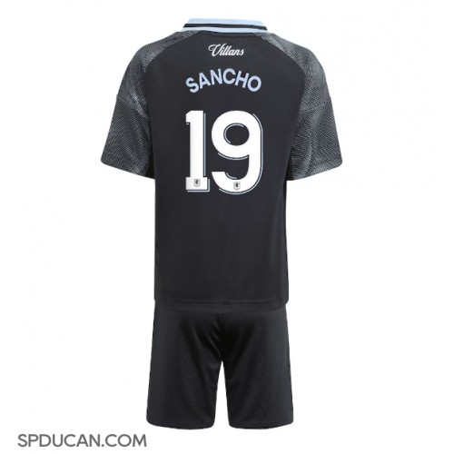 Dječji Nogometni Dres Aston Villa Jadon Sancho #19 Gostujuci 2025-26 Kratak Rukav (+ Kratke hlače)